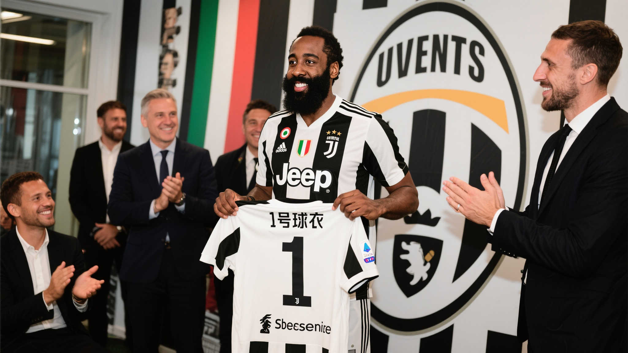 哈登喜获尤文图斯1号球衣，化身球队新成员